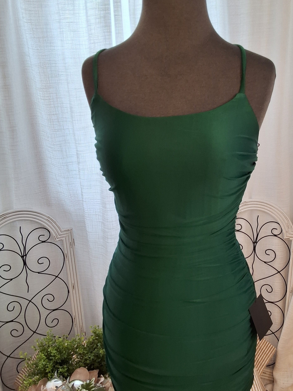 Lulu's Emerald Ruched Bodycon Mini Dress - Picture 2 of 12